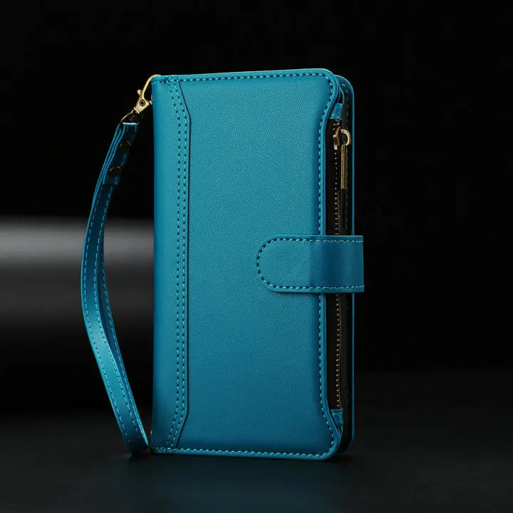 9-Card Flip Leather Zipper Wallet Case For Samsung