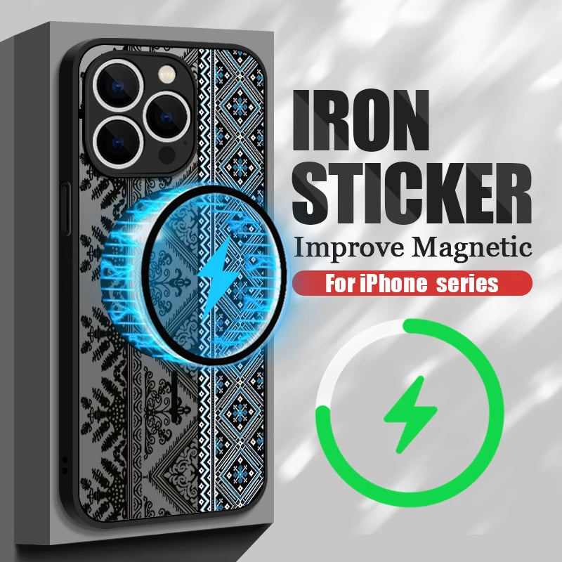 MagSafe magnetic bohemian style vintage case for iPhone