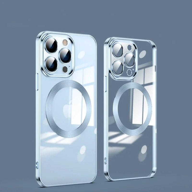 Transparent Plating Magnetic Magsafe Case for IPhone
