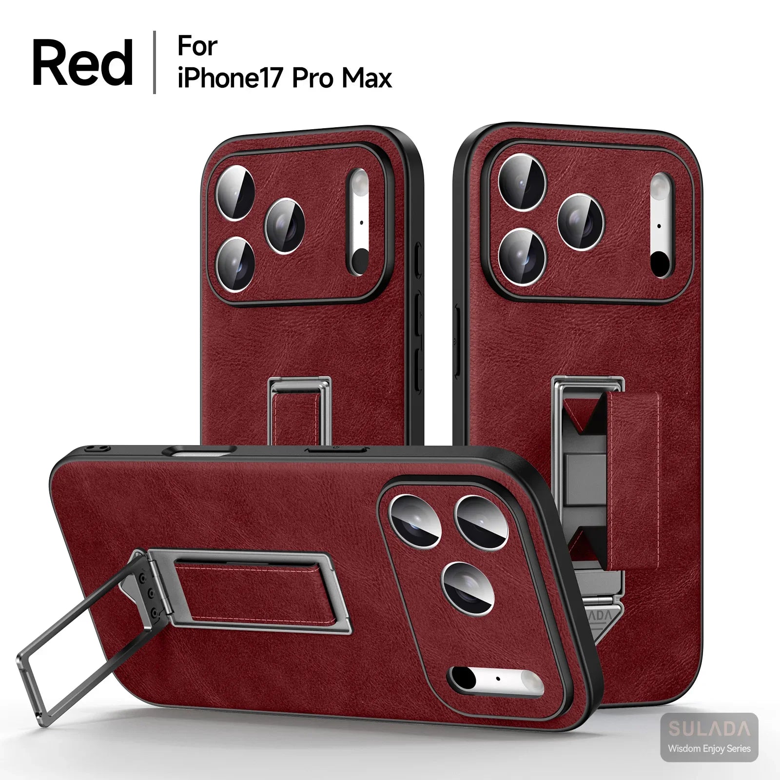 Wrist Strap Folding Stand Thin Leather Case For iphone