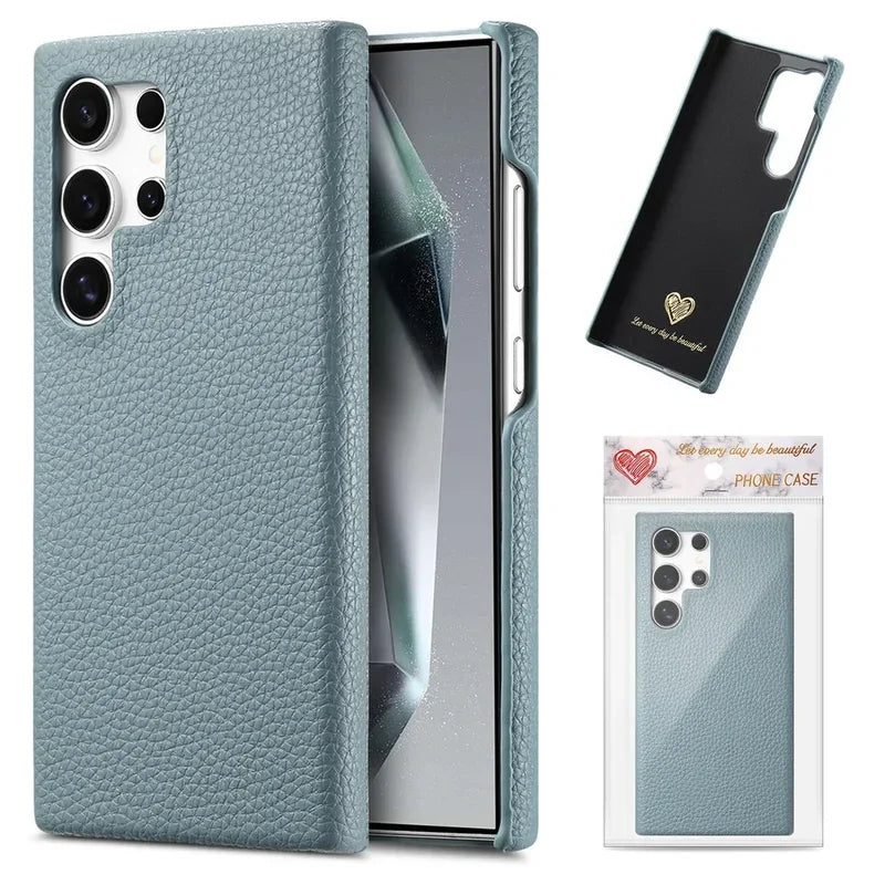 Litchi pattern leather case for Samsung