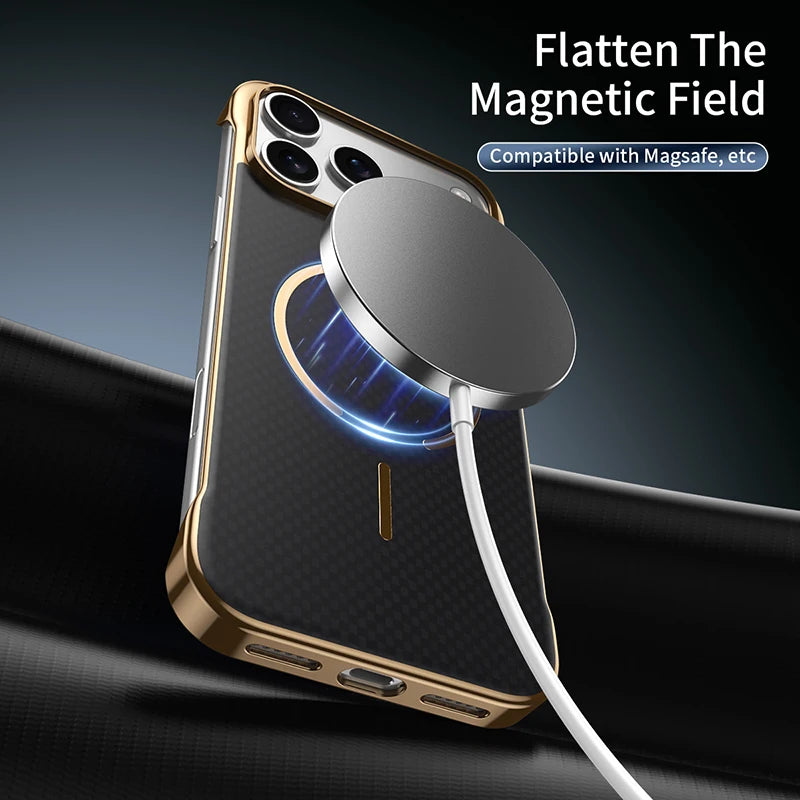 Frameless Carbon Fiber Shockproof Case For iPhone