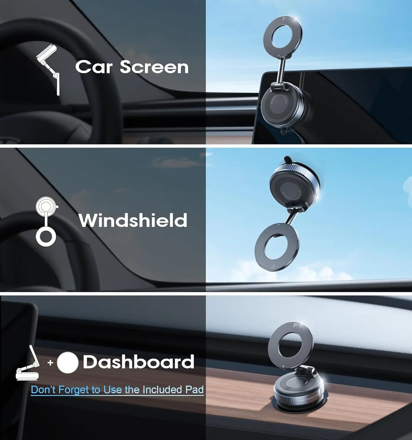 Vacuum Magnetic Car Phone Holder - Stable and Anti-Shake
