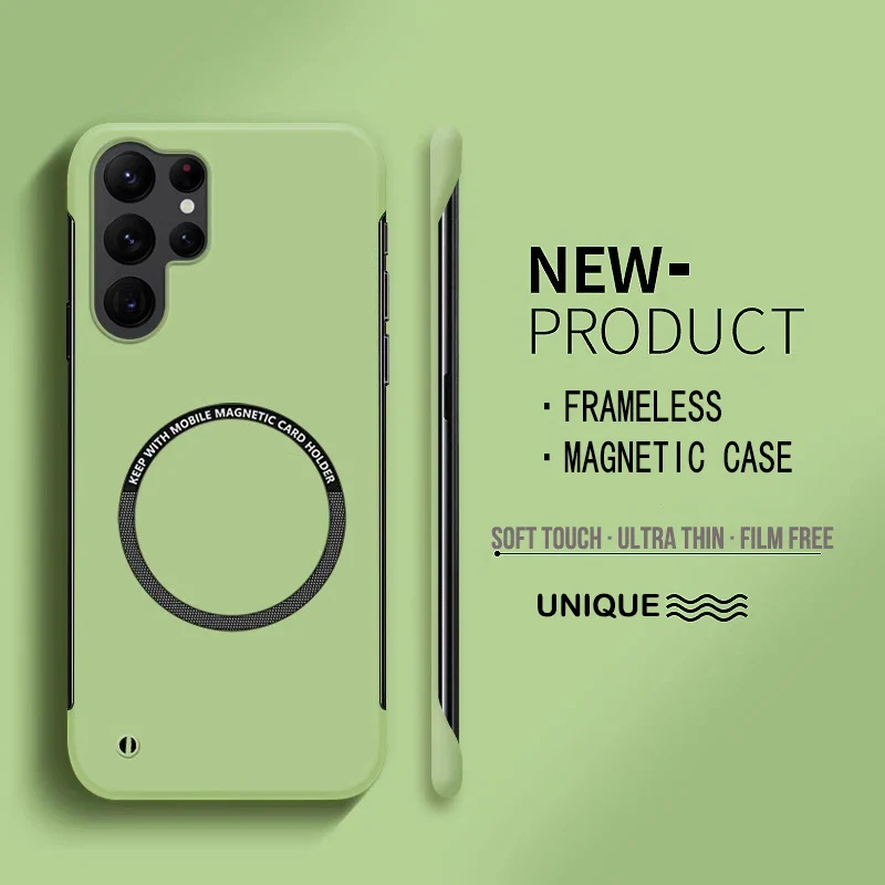 Ultra Slim Frameless   Magnetic  Charger  Case For Samsung  