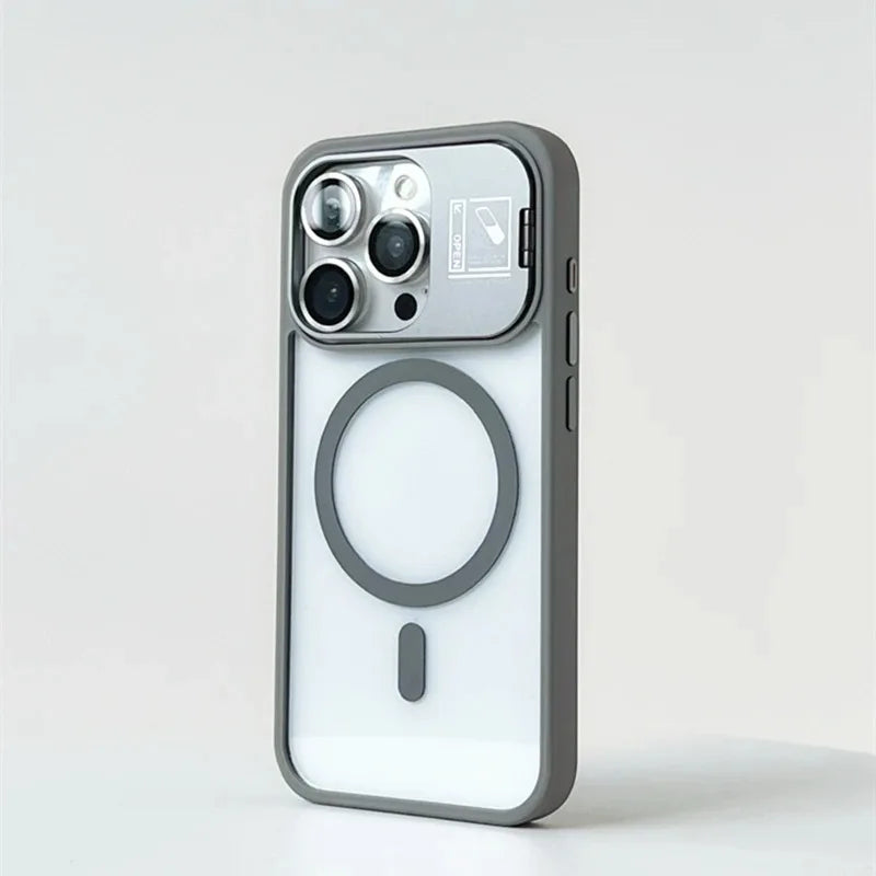 Magsafe Magnetic Stand Glass Lens Protector Case For iPhone
