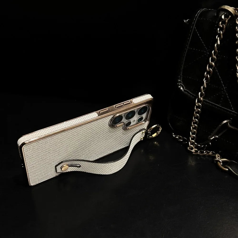 Glitter Wristband Stand Plating Case for Samsung