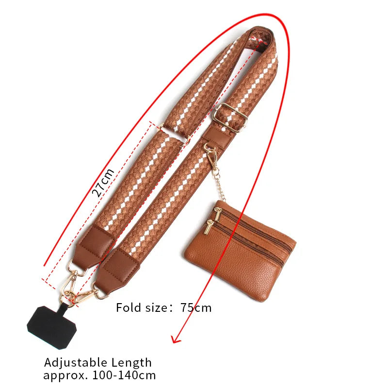 Adjustable crossbody phone lanyard with coin purse