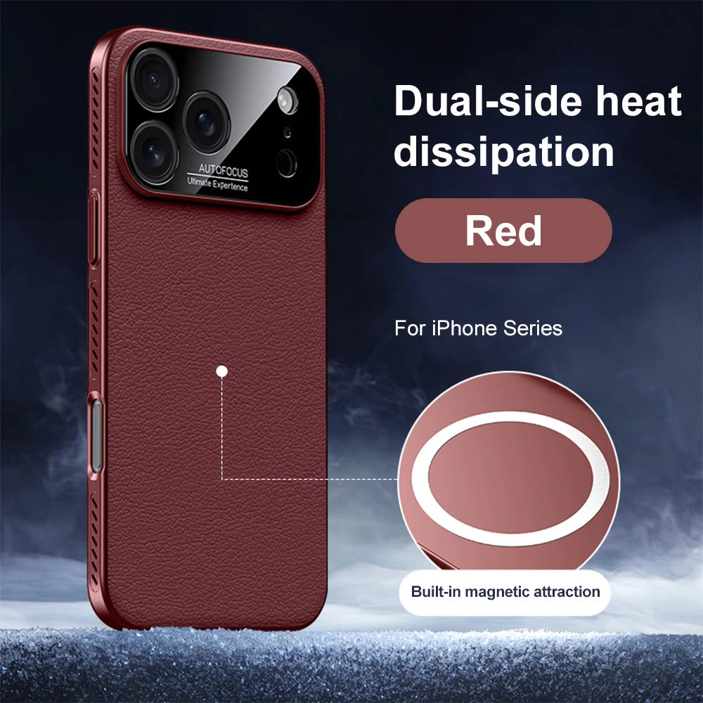 New Faux Leather Magnetic Cooling Case for iPhone