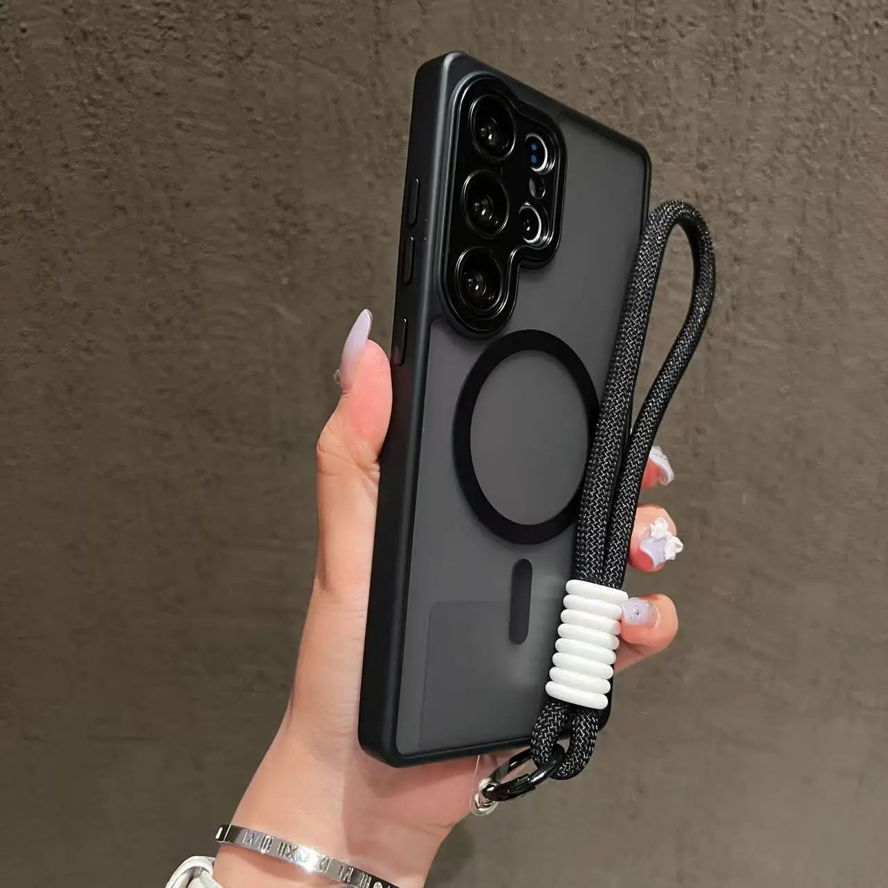 Magsafe Magnetic Matte Lanyard Case For Samsung