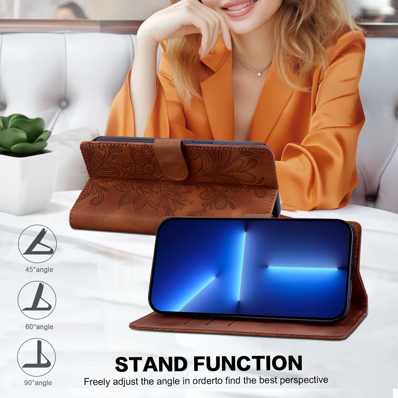 Embossing Magnetic Flip Leather  Wallet Case For Samsung