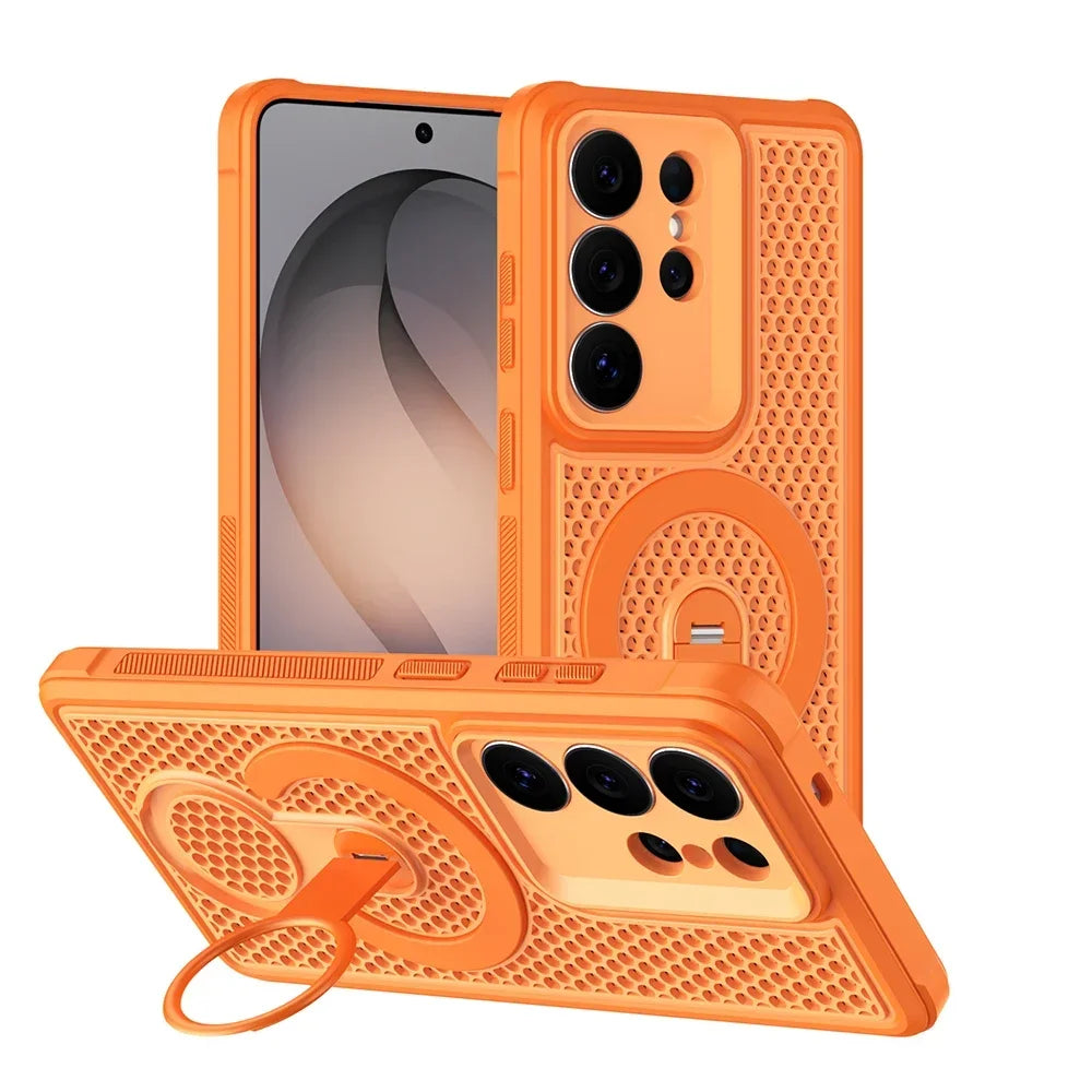 Honeycomb Cooling Magnetic Kickstand Case for Samsung