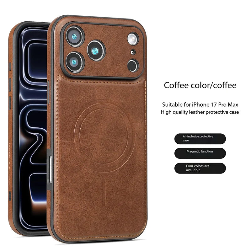 Luxury Strong Magnetic Leather Case for iPhone