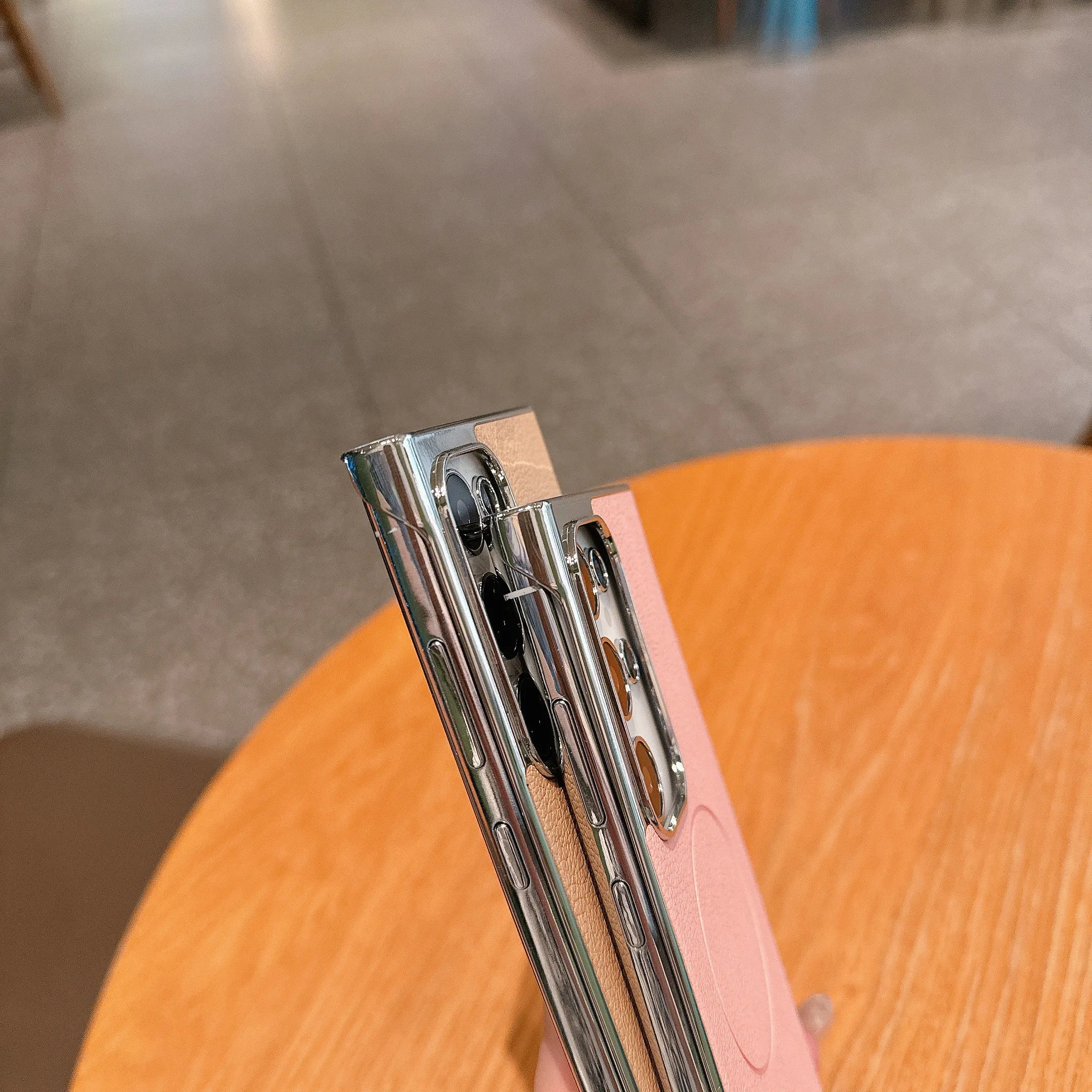 Magsafe Magnetic Ultra-thin Plating Frameless Leather Case For Samsung