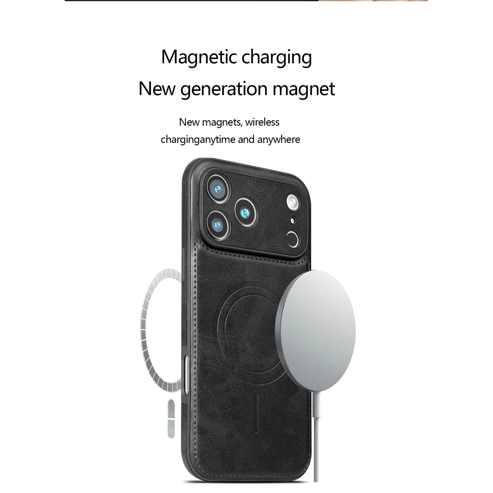 Luxury Strong Magnetic Leather Case for iPhone