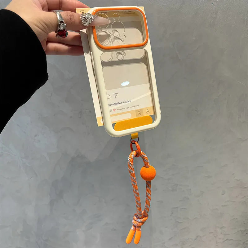 Dopamine Colorful Border Lanyard Case for iPhone