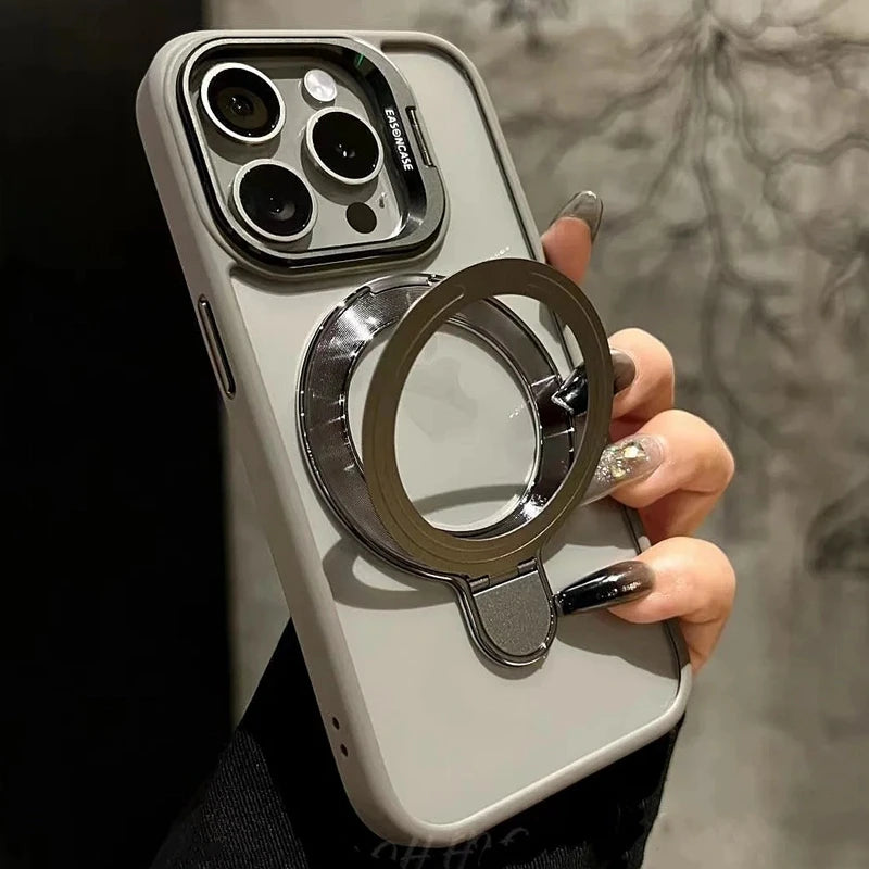 Magsafe Magnetic Transparent Kickstand Stand Case For iPhone
