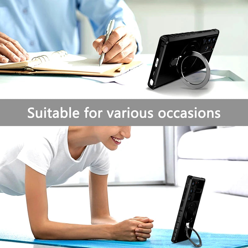 Magsafe Wireless Charge Stand Holder Shockproof Case For Samsung