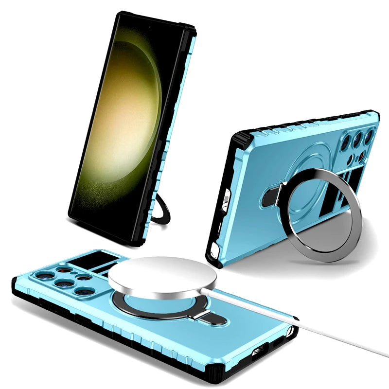 Magsafe Wireless Charge Stand Holder Shockproof Case For Samsung