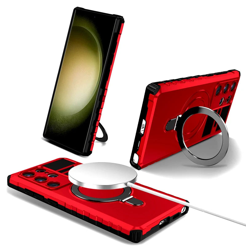Magsafe Wireless Charge Stand Holder Shockproof Case For Samsung