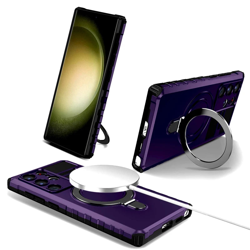 Magsafe Wireless Charge Stand Holder Shockproof Case For Samsung