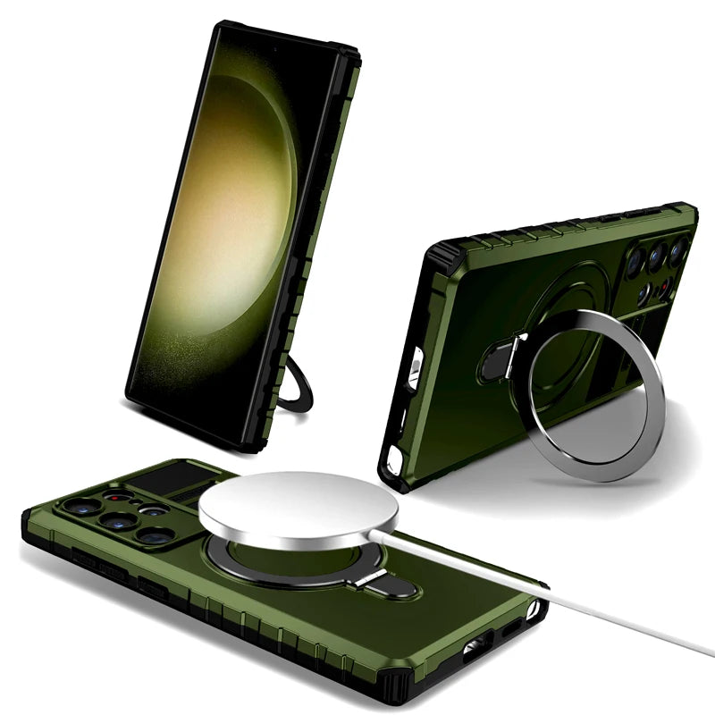 Magsafe Wireless Charge Stand Holder Shockproof Case For Samsung