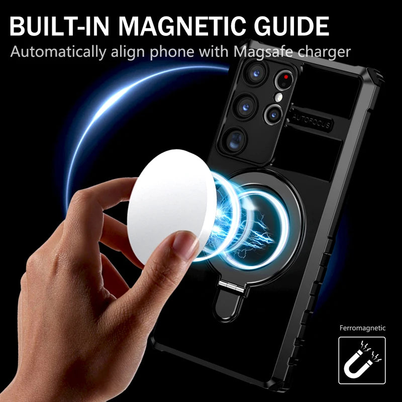 Magsafe Wireless Charge Stand Holder Shockproof Case For Samsung