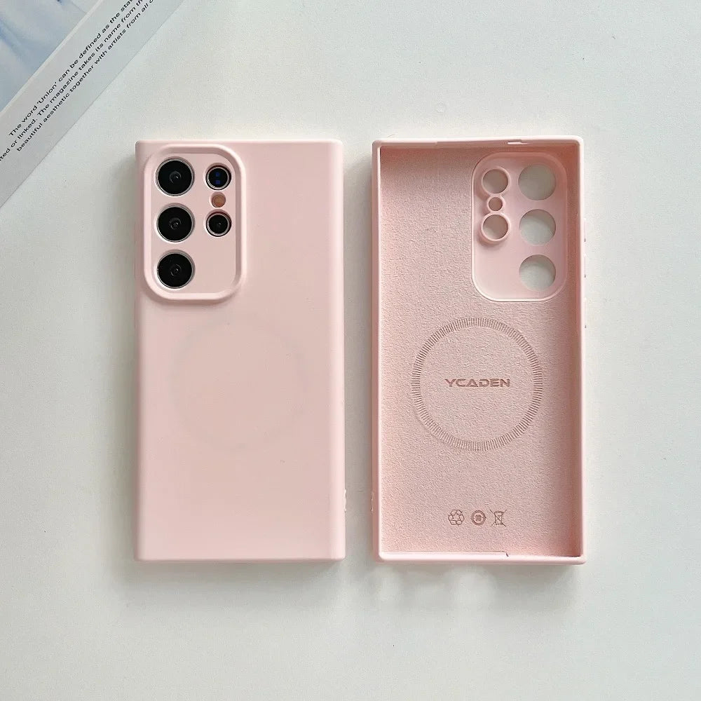 MagSafe Magnetic Camera Protection Silicone Case For Samsung