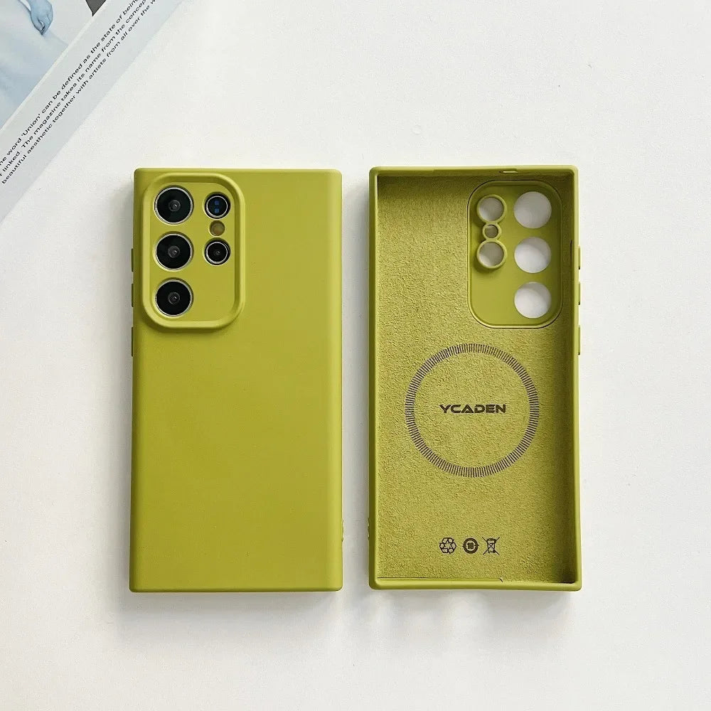 MagSafe Magnetic Camera Protection Silicone Case For Samsung