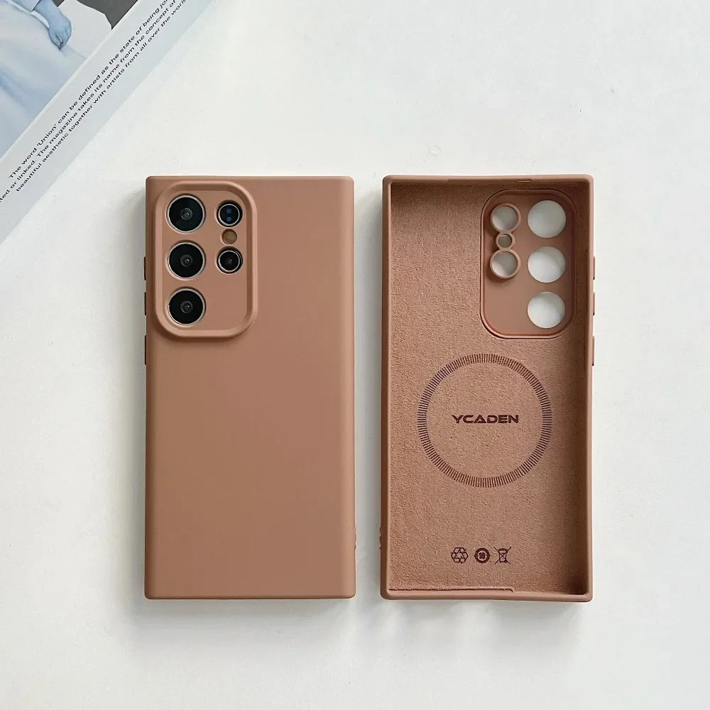 MagSafe Magnetic Camera Protection Silicone Case For Samsung