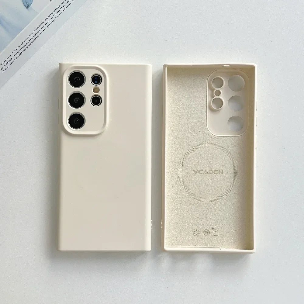 MagSafe Magnetic Camera Protection Silicone Case For Samsung