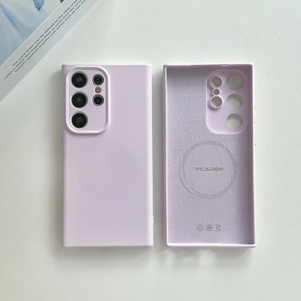 MagSafe Magnetic Camera Protection Silicone Case For Samsung