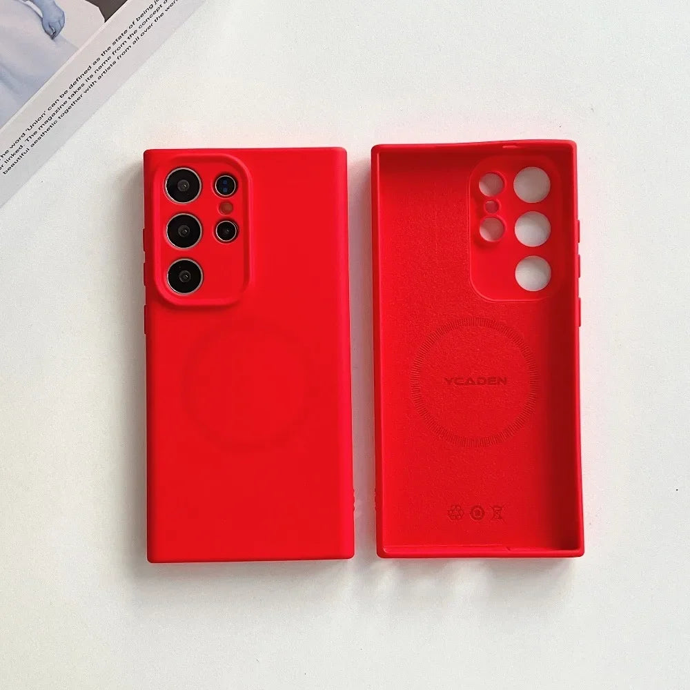 MagSafe Magnetic Camera Protection Silicone Case For Samsung