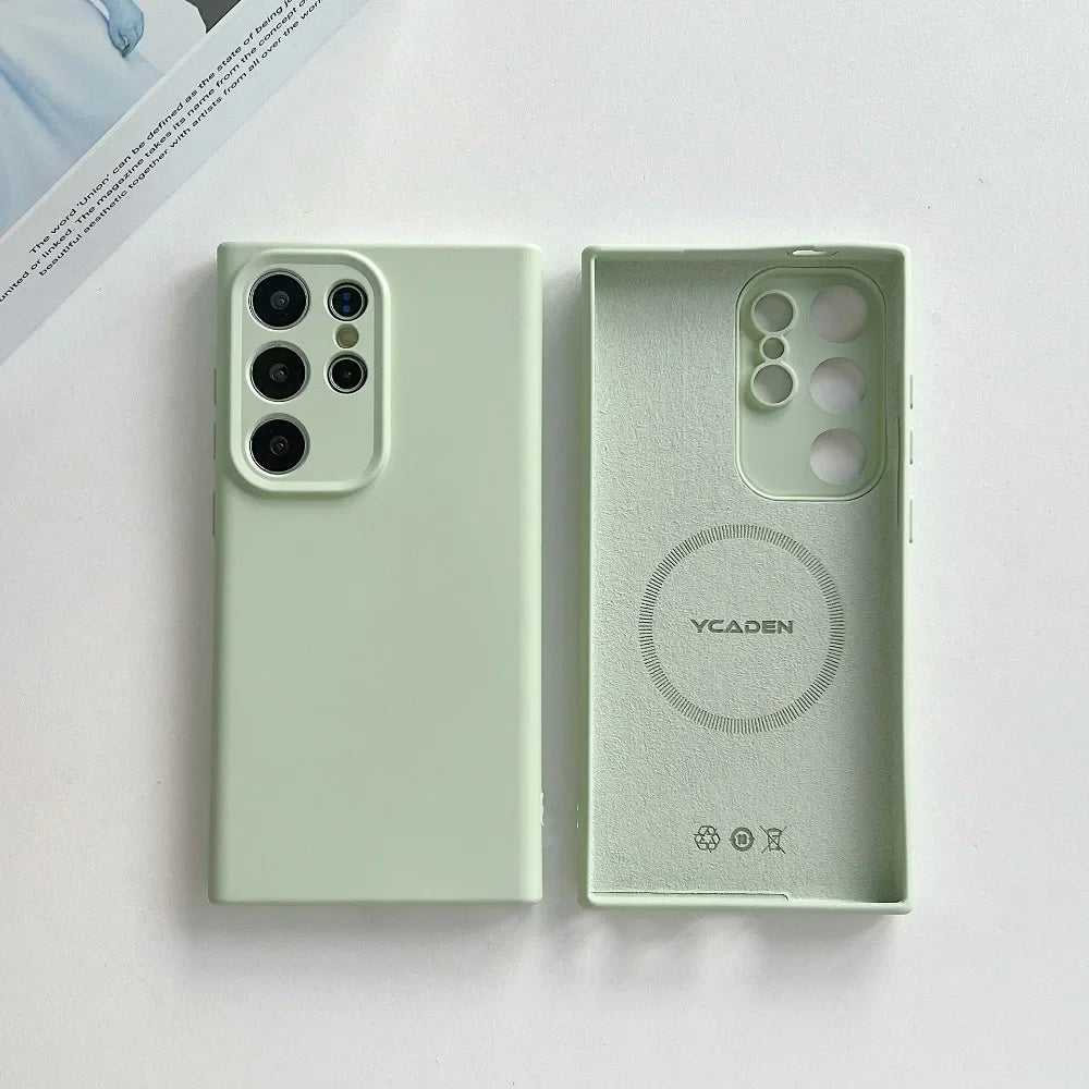 MagSafe Magnetic Camera Protection Silicone Case For Samsung
