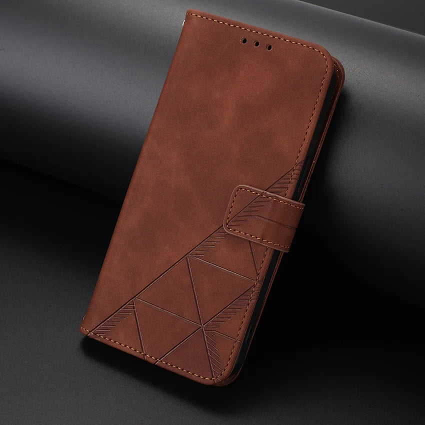 Skin Feel  Leather Flip  Card Slot Wallet Case For iPhone