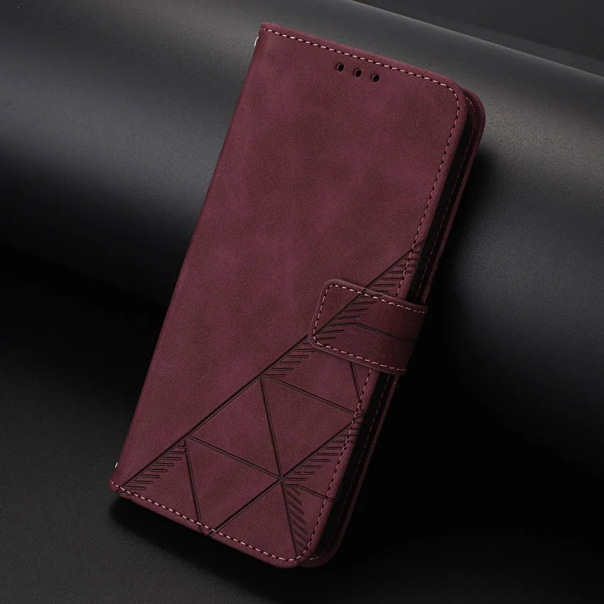 Skin Feel  Leather Flip  Card Slot Wallet Case For iPhone