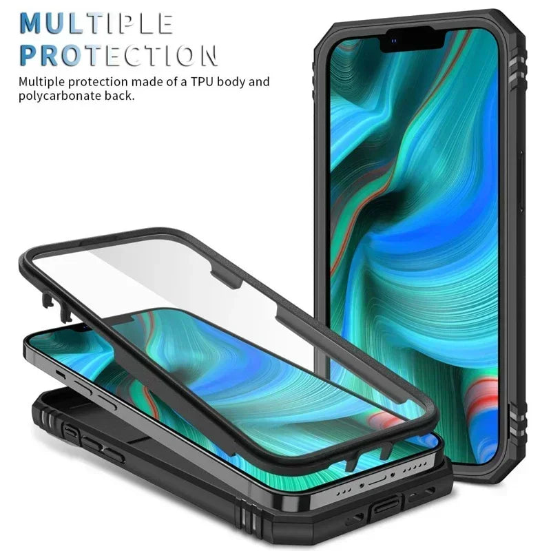 Slide Camera Heavy Duty Shockproof Armor Magnetic Case For  iPhone