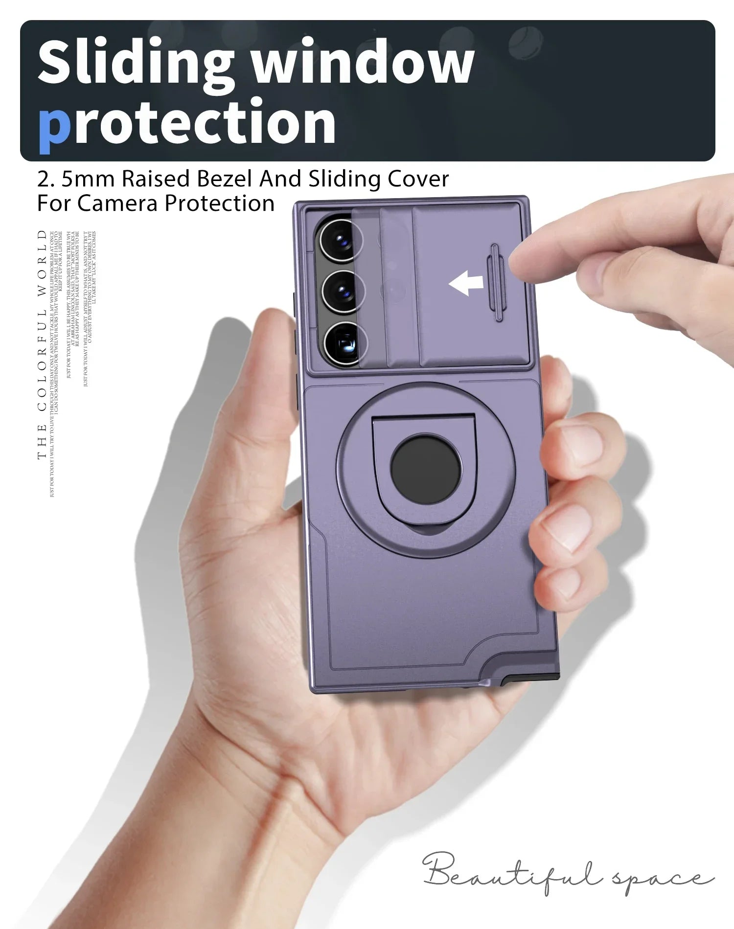 Slide Camera Protection Magnetic Ring Holder For Magsafe Case for Samsung