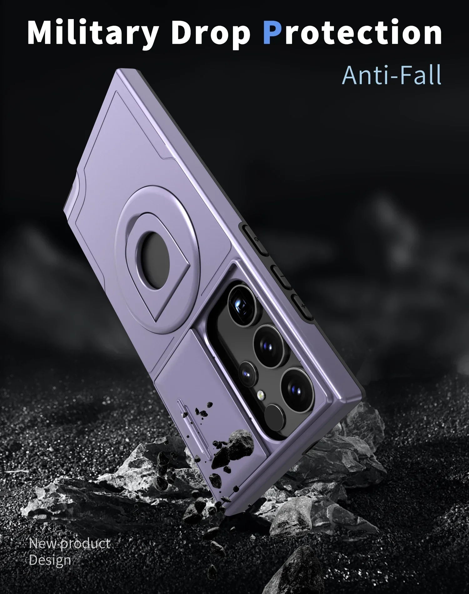 Slide Camera Protection Magnetic Ring Holder For Magsafe Case for Samsung