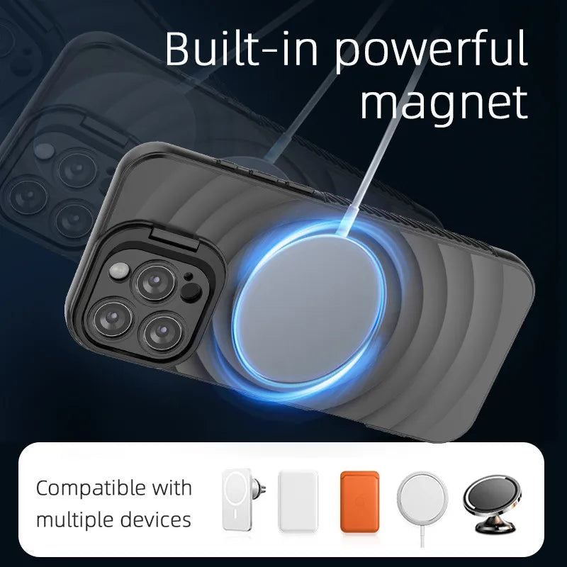 Magsafe Magnetic Slide Lens Stand Holder Case For iphone