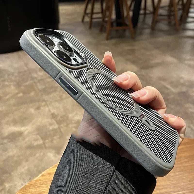 carbon fiber magsafe magnetic holder shockproof case for iPhone