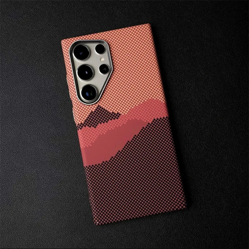 Thin Carbon Fibre Relief MagSafe Case for Samsung