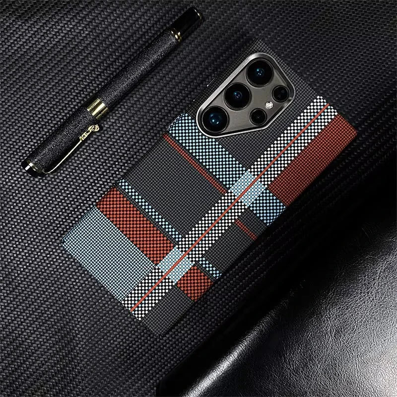 Thin Carbon Fibre Relief MagSafe Case for Samsung
