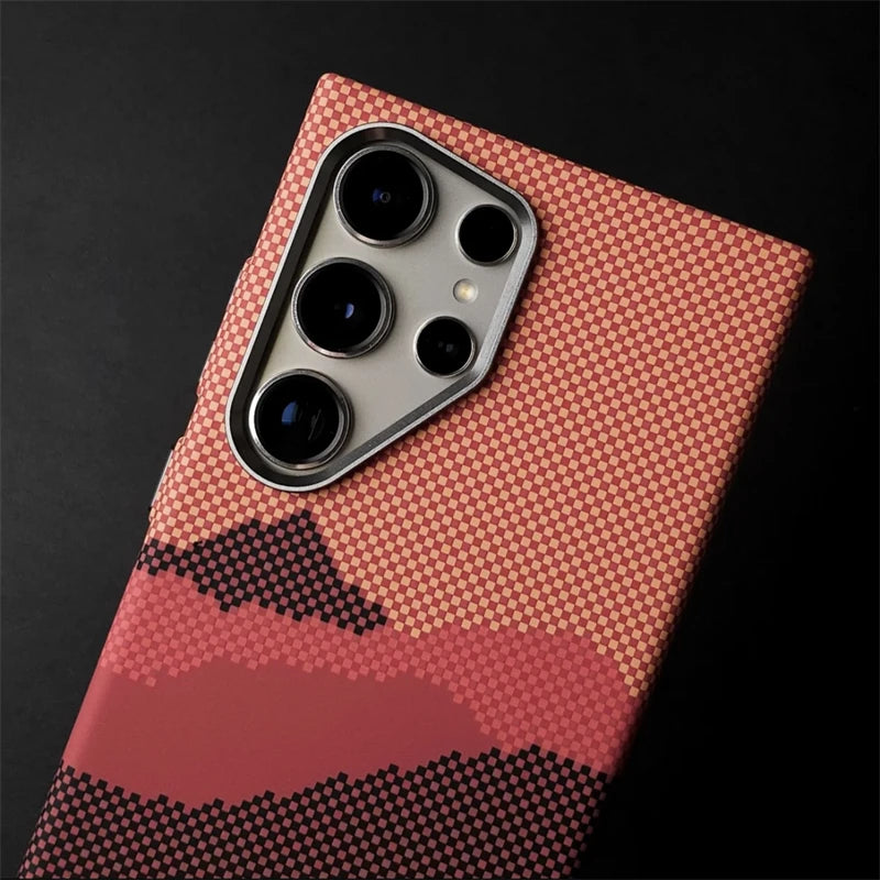 Thin Carbon Fibre Relief MagSafe Case for Samsung