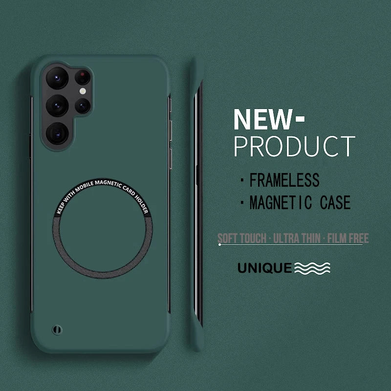 Ultra Slim Frameless   Magnetic  Charger  Case For Samsung  