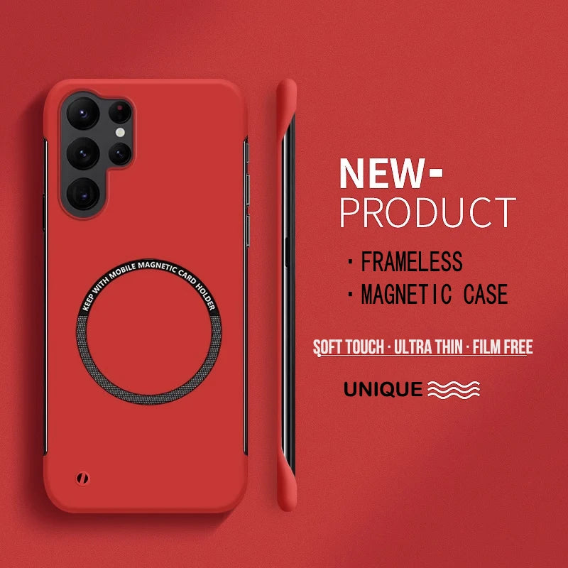 Ultra Slim Frameless   Magnetic  Charger  Case For Samsung  