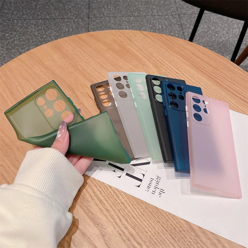 Ultra Thin Matte Armor Translucent Case For Samsung