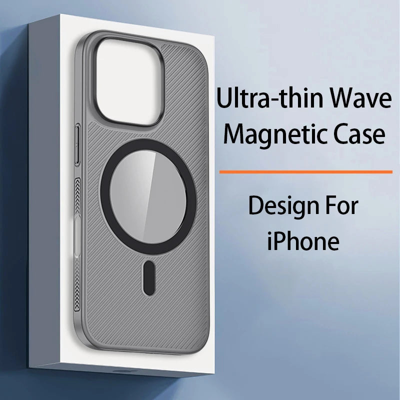 Magsafe Magnetic Ultra-thin Matte Wave Texture Hard Case For iPhone