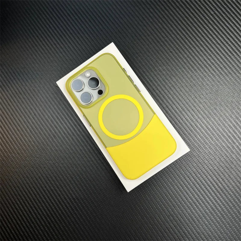 Ultra-thin frosted Hit Color Splicing detachable magnetic  case For iphone