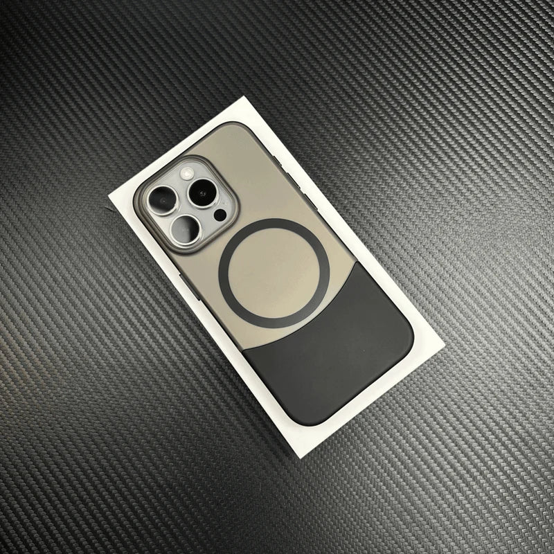 Ultra-thin frosted Hit Color Splicing detachable magnetic  case For iphone