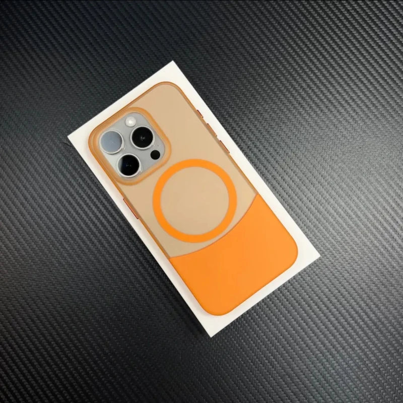 Ultra-thin frosted Hit Color Splicing detachable magnetic  case For iphone